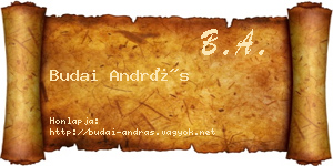 Budai András névjegykártya